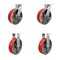 Service Caster 10'' Heavy Duty Red Poly on Metal Caster Set 2 Swivel Lock/Brake 2 Rigid, 4PK CRAN-KP92S1030-PUR-RS-SLB-BSL-2-R-2 - alternate 1